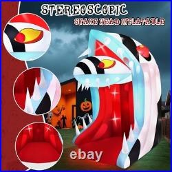 10FT Halloween Inflatable Snake Head Archway with LEDs Spooky Outdoor Decoration