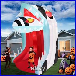 10FT Halloween Inflatable Snake Head Archway with LEDs Spooky Outdoor Decoration