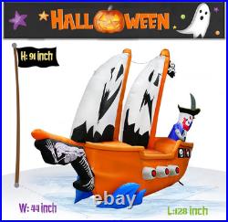 10FT Length Halloween Pirate Ship Inflatable with Pirate, Halloween Decorations
