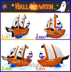 10FT Length Halloween Pirate Ship Inflatable with Pirate, Halloween Decorations