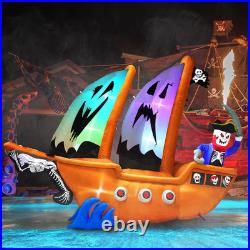 10FT Length Halloween Pirate Ship Inflatable with Pirate, Halloween Decorations