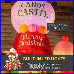 10Ft Christmas Inflatables Candy Castle, Blow up with LED Lights Indoor/Outdoor