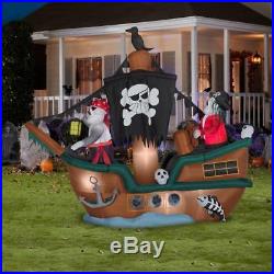 10 FT ANIMATED HALLOWEEN PIRATE SHIP Airblown Lighted Yard Inflatable