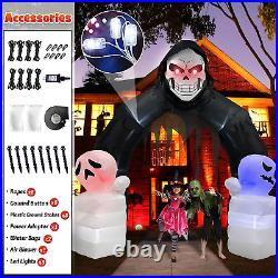 10 FT Giant Halloween Inflatable Archway Outdoor Decorations- Red Eye Grim Reape