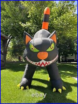 10-Foot Tall Black Cat Inflatable Airblown Halloween Decoration Animated