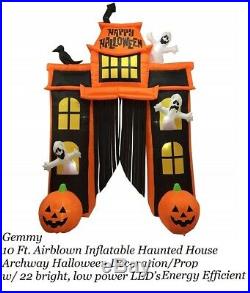 10' Halloween Inflatable Energy Efficient light Up Archway Haunted House Blowup