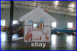 10'x10'x10' Inflatable Santa House Christmas Decoration WithFan In Stock in U. S