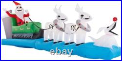 11.5' DISNEY'S JACK SKELLINGTON SLEIGH Airblown Lighted Yard Inflatable