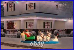 11.5' DISNEY'S JACK SKELLINGTON SLEIGH Airblown Lighted Yard Inflatable