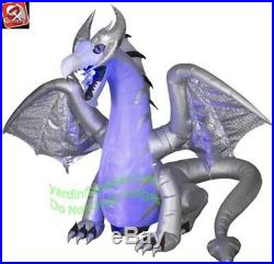 11.5 FT ANIMATED SILVER DRAGON Airblown Lighted Yard Inflatable FIRE & ICE