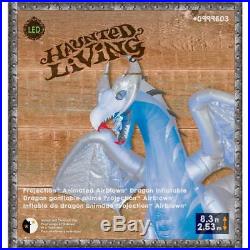 11.5ft Halloween DRAGON Animated Wings FIRE & ICE Projection Yard Inflatable NIB
