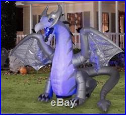11.5ft White Winter DRAGON Animated Wings Halloween Inflatable FIRE & ICE Effect