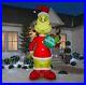 11′ GIANT GRINCH HOLDING CHRISTMAS ORNAMENT Airblown Lighted Yard Inflatable
