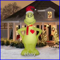 11' GRINCH Christmas Airblown Lighted Yard Inflatable LIGHTED HEART GROWS 3 SIZE