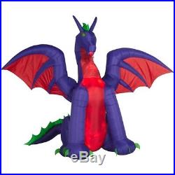 11ft Fire & Ice Animated Red & Purple Dragon Moving Wings Halloween Inflatable