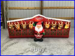 11ft Gemmy Airblown Inflatable Prototype Christmas Santa's Stable #117218