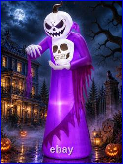 12FT Giant Halloween Inflatables Decorations Outdoor Pumpkin Ghost Wizard