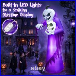 12FT Giant Halloween Inflatables Decorations Outdoor Pumpkin Ghost Wizard