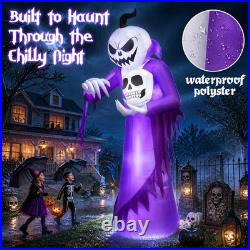 12FT Giant Halloween Inflatables Decorations Outdoor Pumpkin Ghost Wizard