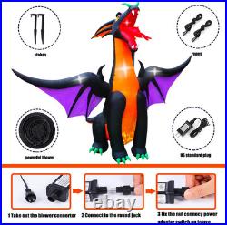 12FT Halloween Inflatable Fire & Ice Dragon Outdoor Decoration