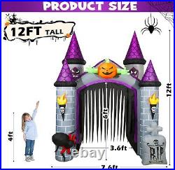 12FT Tall Haunted House Archway -Lighted Inflatable Halloween Decor for Outdoors