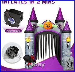12FT Tall Haunted House Archway -Lighted Inflatable Halloween Decor for Outdoors