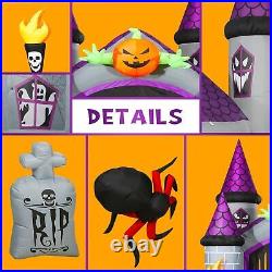 12FT Tall Haunted House Archway -Lighted Inflatable Halloween Decor for Outdoors