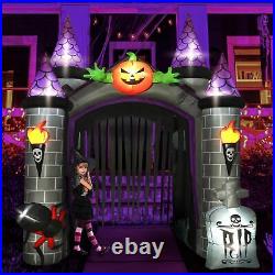 12FT Tall Haunted House Archway -Lighted Inflatable Halloween Decor for Outdoors