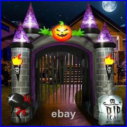 12FT Tall Haunted House Archway -Lighted Inflatable Halloween Decor for Outdoors
