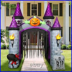 12FT Tall Haunted House Archway -Lighted Inflatable Halloween Decor for Outdoors