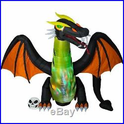 12 FT ANIMATED FIRE AND ICE DRAGON Halloween Lighted Airblown Yard Inflatable