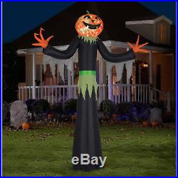 12 Ft. Kaleidoscope Giant Airblown Pumpkin Man Halloween Decoration Inflatable