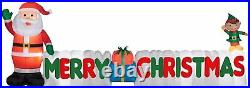 12 Ft. Long Outdoor Inflatable Merry Christmas Sign withSanta Clause & Elf
