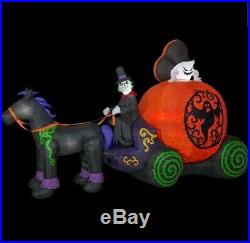 12' GHOST COACH SCENE Halloween Airblown Yard Inflatable PROJECTION LIGHTING