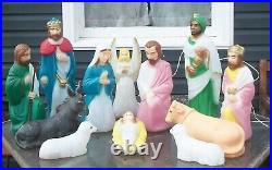 12 Pc General Foam Blow Mold Plastic Nativity Set 18-22 Norfolk Va USA