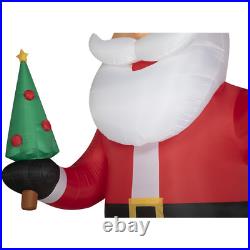 14Ft Tall Inflatable Santa with Christmas Tree Outdoor Blow up Holiday Decor New