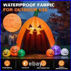 14.5FT Halloween Inflatable Walk-In Pumpkin House with LED Lights