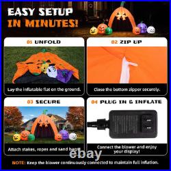 14.5FT Halloween Inflatable Walk-In Pumpkin House with LED Lights