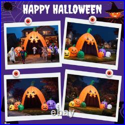 14.5FT Halloween Inflatable Walk-In Pumpkin House with LED Lights