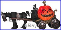 14 FT GRIM REAPER WITH HORSE AND CARRIAGE Airblown Yard Inflatable WITH SOUND