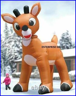 15' Ft Animated Christmas Rudolph Nose Reindeer Airblown Inflatable Led