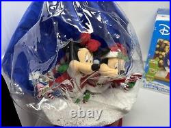 15 Inches Tall Disney Mickey, Minnie, Snowglobe Christmas Self Inflate Airblown