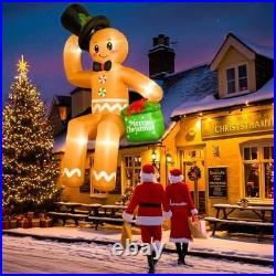 16FT Christmas Inflatable Outdoor Decoration, Giant Sitting Gingerbread
