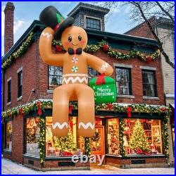 16FT Christmas Inflatable Outdoor Decoration, Giant Sitting Gingerbread