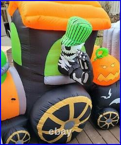 17 Ft ANIMATED GEMMY HALLOWEEN TRAIN Airblown Lighted Yard Inflatable