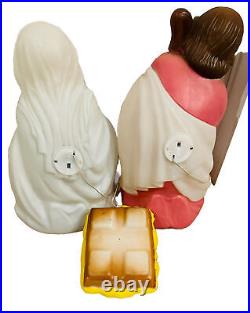 1970's General Foam Mary Joseph & Baby Jesus Blow Mold withbox Nativity Lights Up