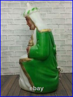 1980's Vintage Green Wise Men Kings Lighted Blow Mold Christmas Nativity Empire