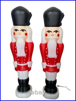1988 TPI Nutcracker Soldiers Christmas Blow Mold 38 inch Matching Pair Vintage 2