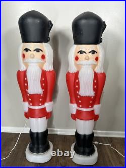 1988 TPI Nutcracker Soldiers Christmas Blow Mold 38 inch Matching Pair Vintage 2