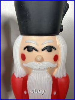 1988 TPI Nutcracker Soldiers Christmas Blow Mold 38 inch Matching Pair Vintage 2
